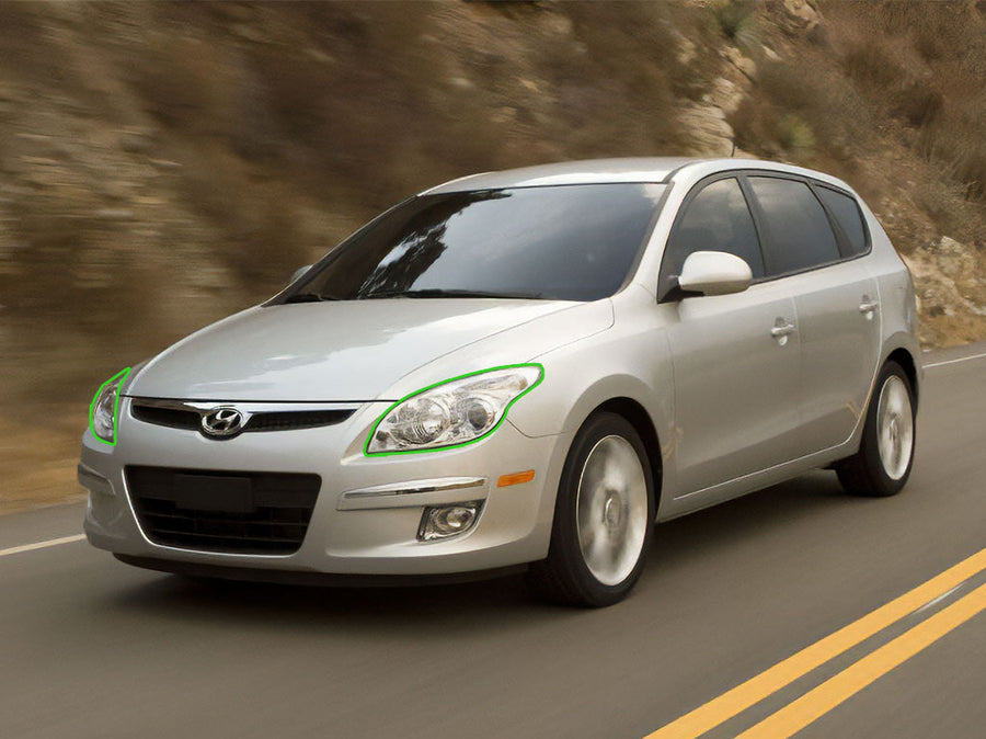 hyundai elantra 2009-2010 (touring) Headlight Protection Installation Location