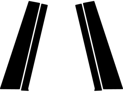 hyundai elantra 2013-2014 (coupe) Brushed Aluminum Black Pillar Trim Diagram