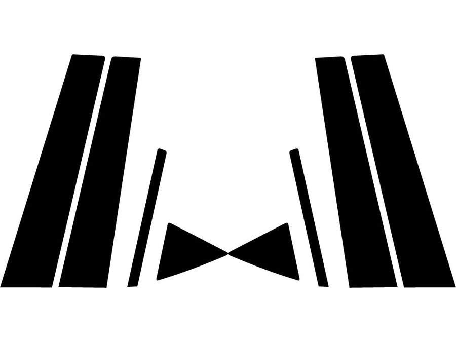 hyundai elantra 2017-2020 (sedan) Matte Black Pillar Trim Diagram