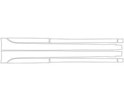 elantra 3M Clear Bra Door Cup Precut PPF Diagram