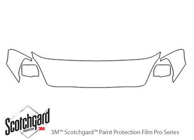 entourage 3M Clear Bra Hood Precut PPF Diagram