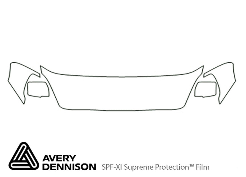 entourage Avery Dennison Clear Bra Hood Precut PPF Diagram