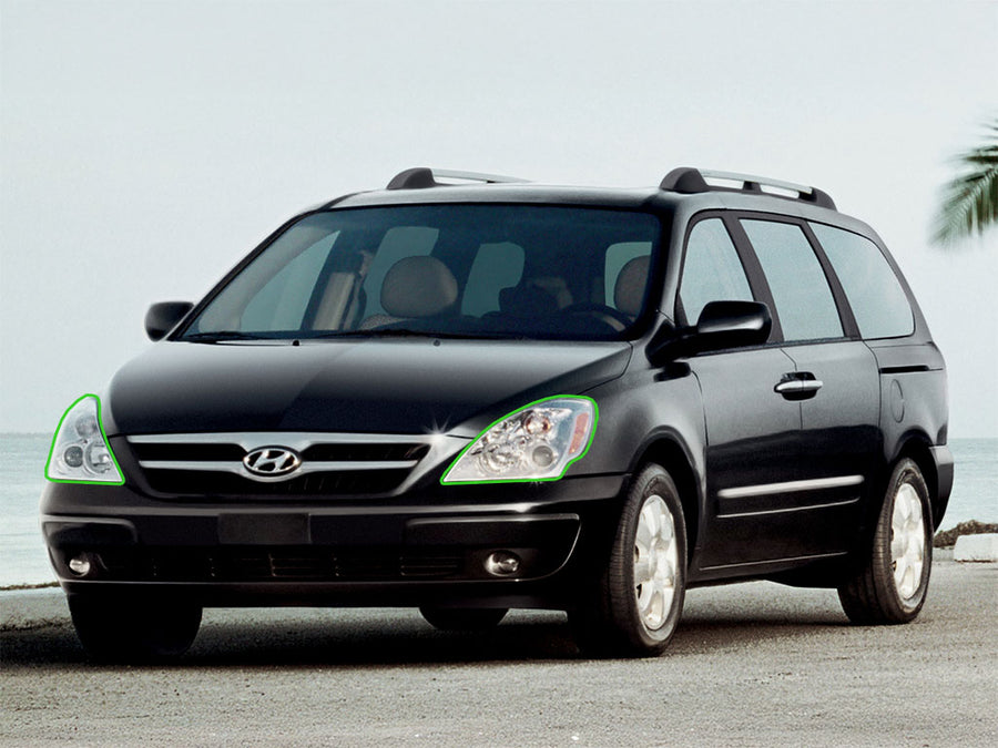 hyundai entourage 2007-2008 Headlight Protection Installation Location