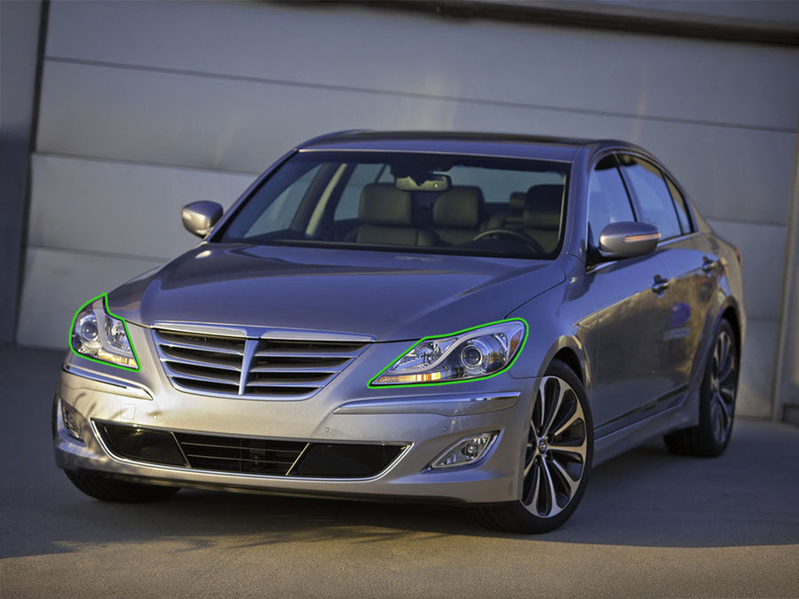 hyundai genesis 2009-2014 (sedan) Headlight Protection Installation Location