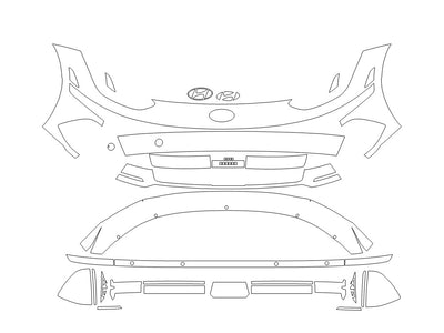 ioniq Avery Dennison Clear Bra Bumper Precut PPF Diagram
