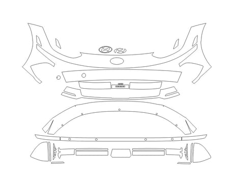 ioniq Avery Dennison Clear Bra Bumper Precut PPF Diagram