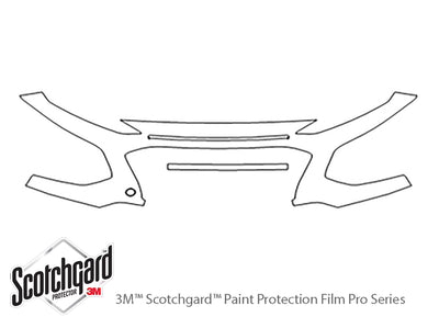 kona 3M Clear Bra Bumper Precut PPF Diagram