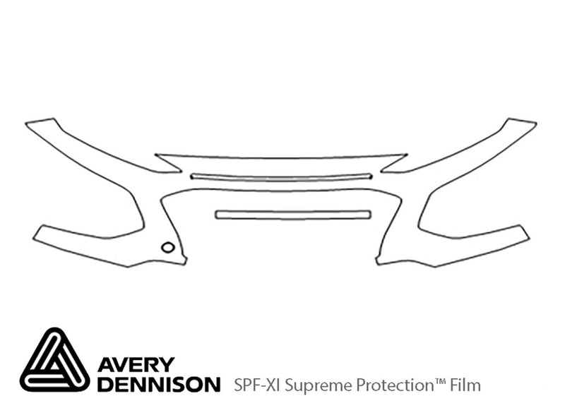 kona Avery Dennison Clear Bra Bumper Precut PPF Diagram