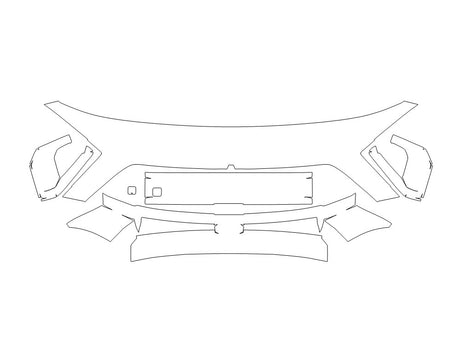 kona 3M Clear Bra Bumper Precut PPF Diagram