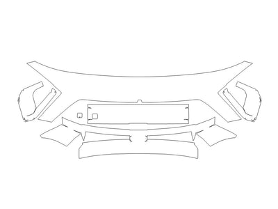 kona Avery Dennison Clear Bra Bumper Precut PPF Diagram