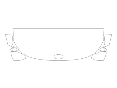 kona 3M Clear Bra Hood Precut PPF Diagram
