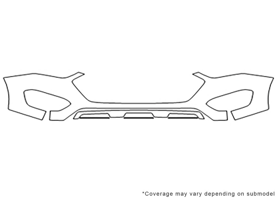 santa fe Avery Dennison Clear Bra Bumper Precut PPF Diagram