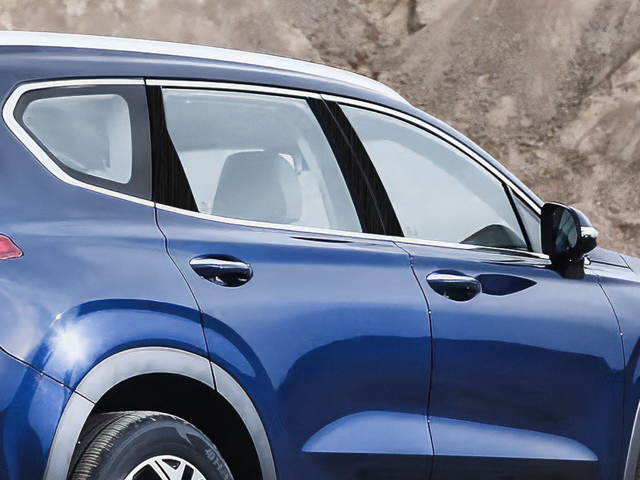 hyundai santa fe 2013-2018 Brushed Aluminum Black Pillar Cover Diagram