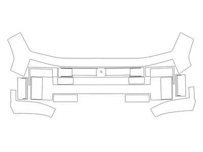 santa fe 3M Clear Bra Bumper Precut PPF Diagram