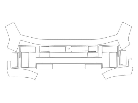 santa fe 3M Clear Bra Bumper Precut PPF Diagram