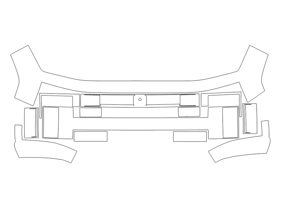 santa fe 3M Clear Bra Bumper Precut PPF Diagram