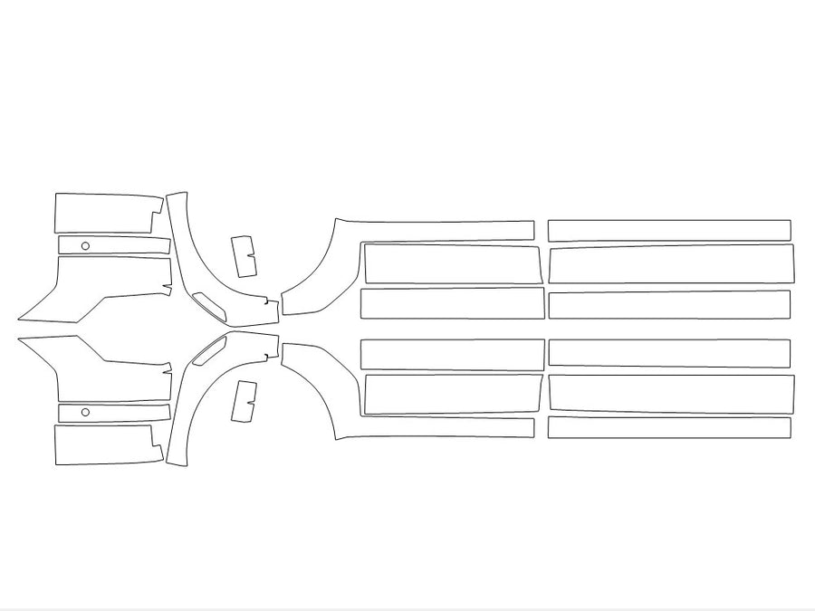 santa fe 3M Clear Bra Door Cup Precut PPF Diagram