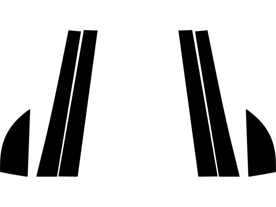 hyundai sonata 2002-2005 Brushed Aluminum Black Pillar Trim Diagram