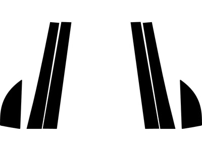 hyundai sonata 2002-2005 Matte Black Pillar Trim Diagram