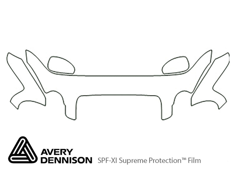 sonata Avery Dennison Clear Bra Hood Precut PPF Diagram