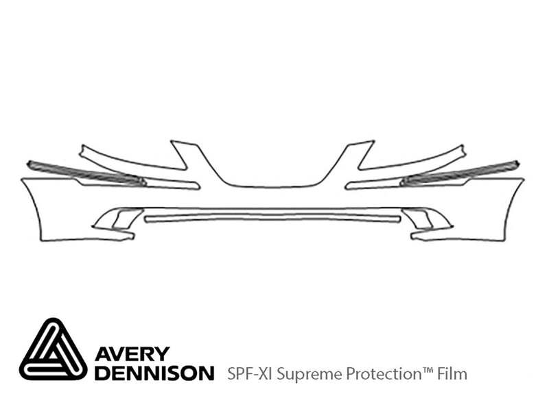 sonata Avery Dennison Clear Bra Bumper Precut PPF Diagram