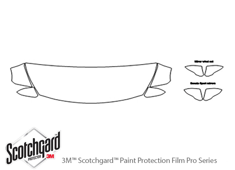 sonata 3M Clear Bra Hood Precut PPF Diagram