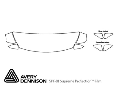 sonata Avery Dennison Clear Bra Hood Precut PPF Diagram