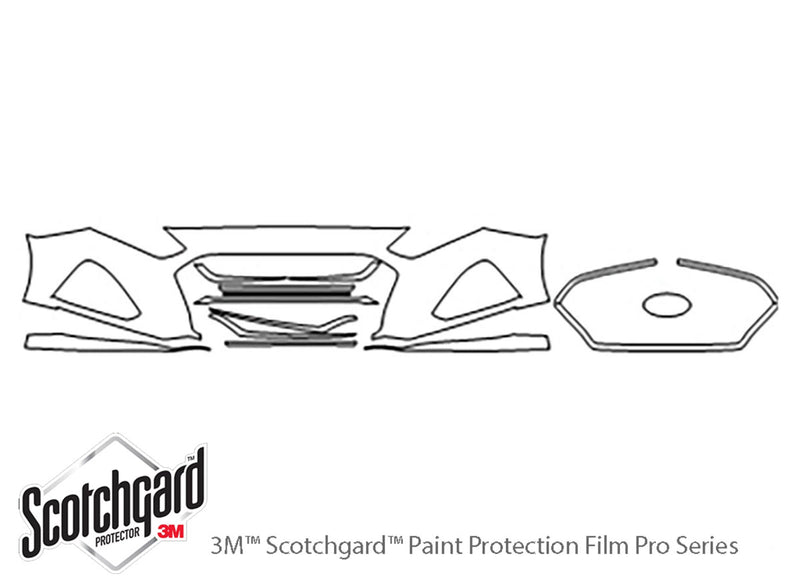 sonata 3M Clear Bra Bumper Precut PPF Diagram