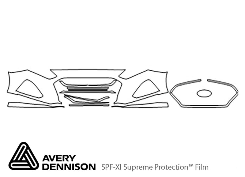 sonata Avery Dennison Clear Bra Bumper Precut PPF Diagram