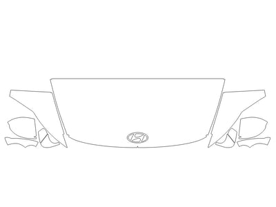 sonata 3M Clear Bra Hood Precut PPF Diagram