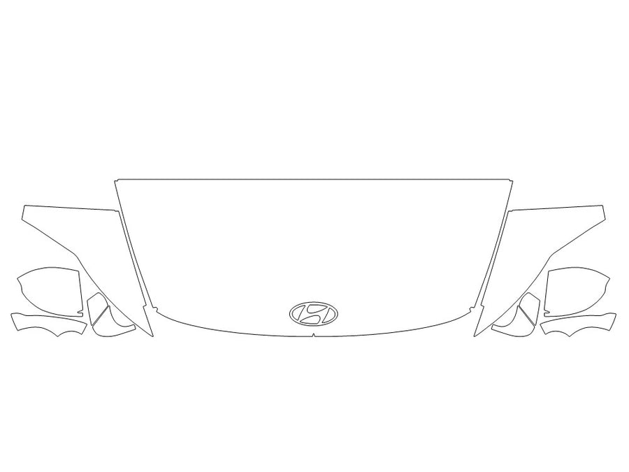 sonata 3M Clear Bra Hood Precut PPF Diagram