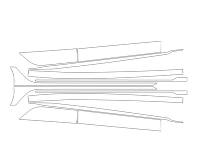 sonata 3M Clear Bra Door Cup Precut PPF Diagram