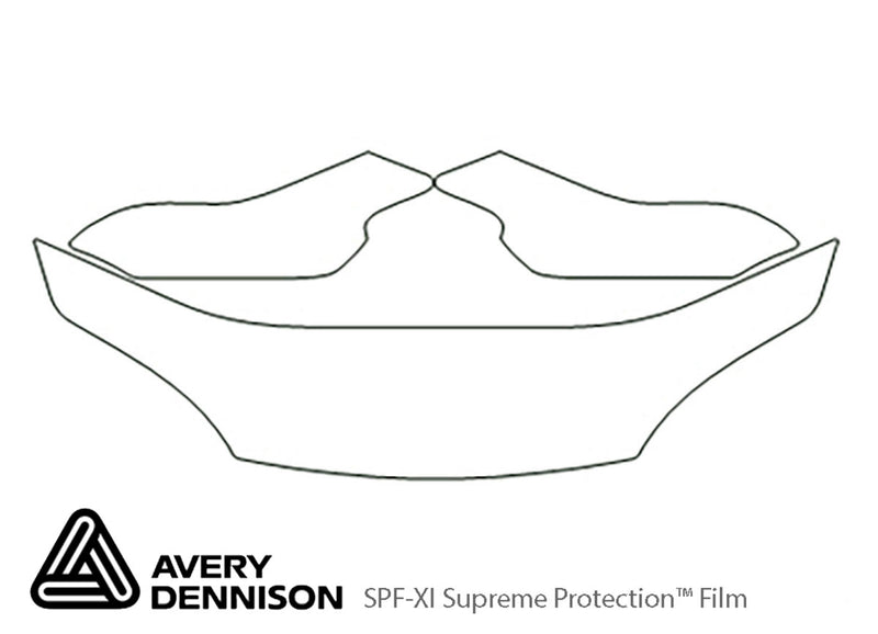 tiburon Avery Dennison Clear Bra Hood Precut PPF Diagram