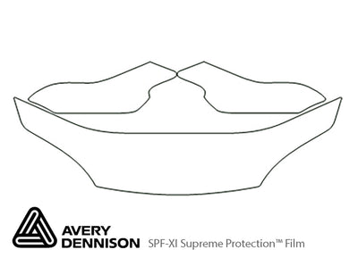 tiburon Avery Dennison Clear Bra Hood Precut PPF Diagram