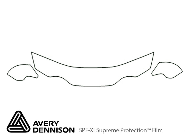 tiburon Avery Dennison Clear Bra Hood Precut PPF Diagram