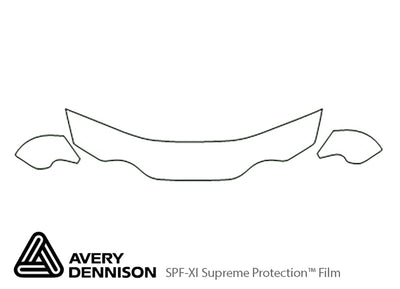 tiburon Avery Dennison Clear Bra Hood Precut PPF Diagram