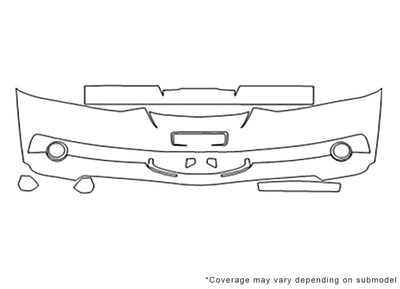 tiburon 3M Clear Bra Bumper Precut PPF Diagram