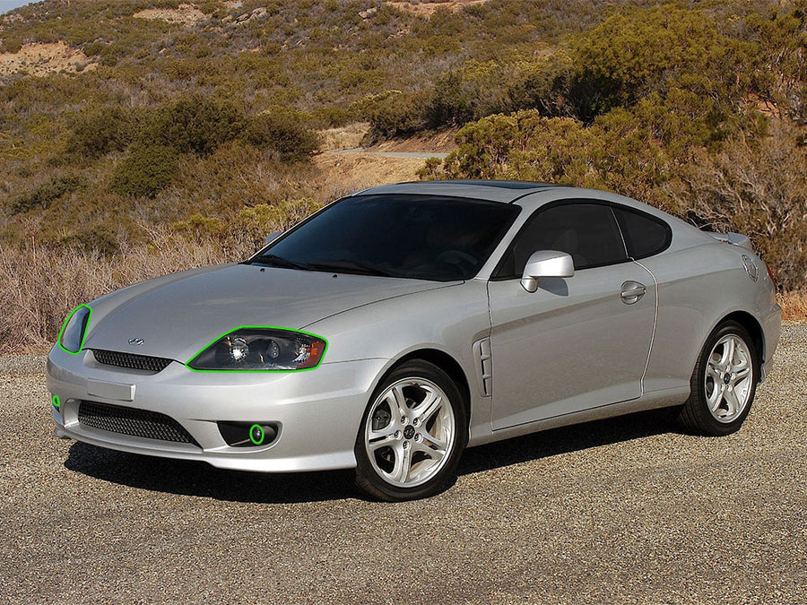hyundai tiburon 2003-2004 Headlight Protection Installation Location