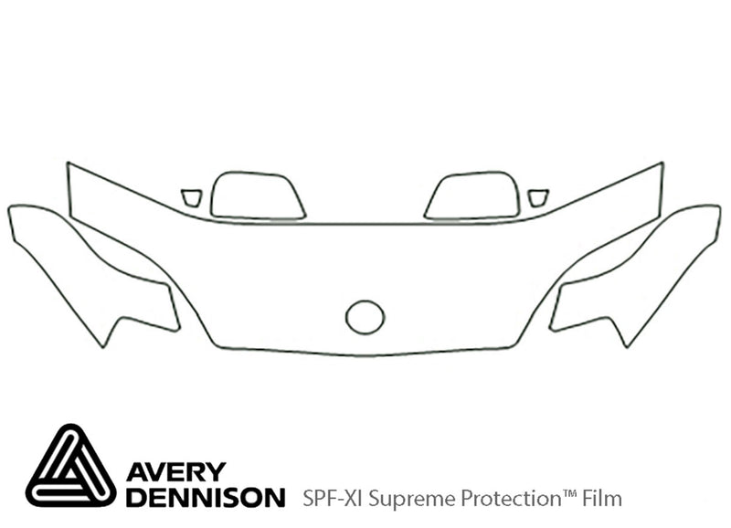 tiburon Avery Dennison Clear Bra Hood Precut PPF Diagram