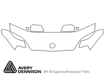 tiburon Avery Dennison Clear Bra Hood Precut PPF Diagram