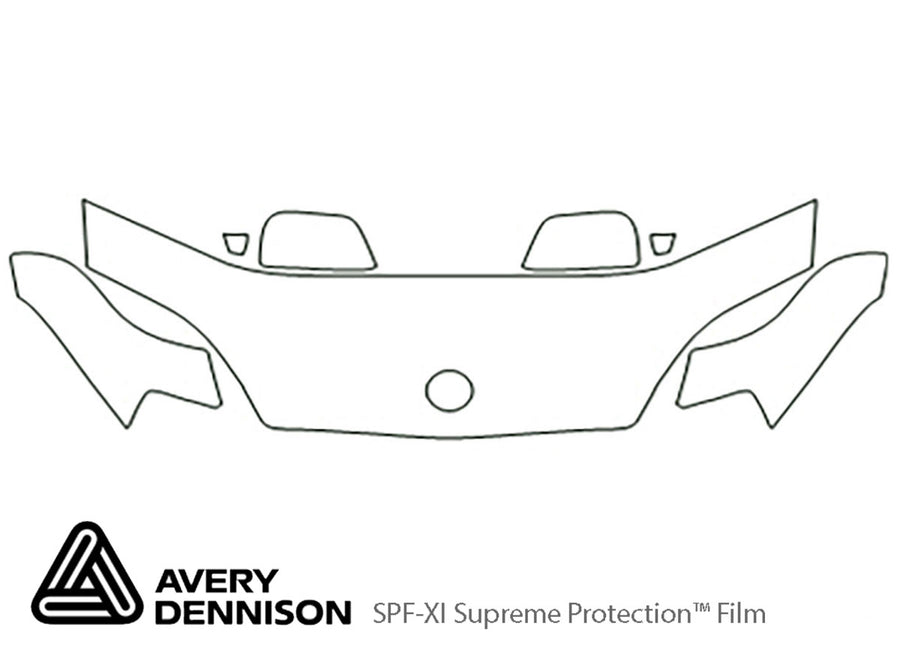 tiburon Avery Dennison Clear Bra Hood Precut PPF Diagram