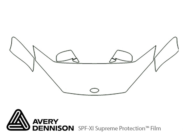 tiburon Avery Dennison Clear Bra Hood Precut PPF Diagram