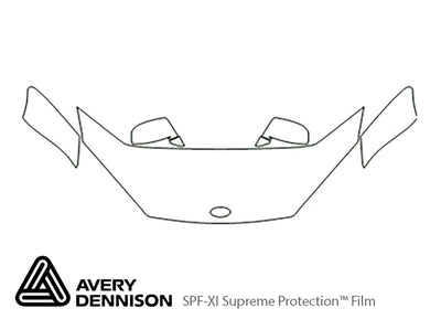 tiburon Avery Dennison Clear Bra Hood Precut PPF Diagram