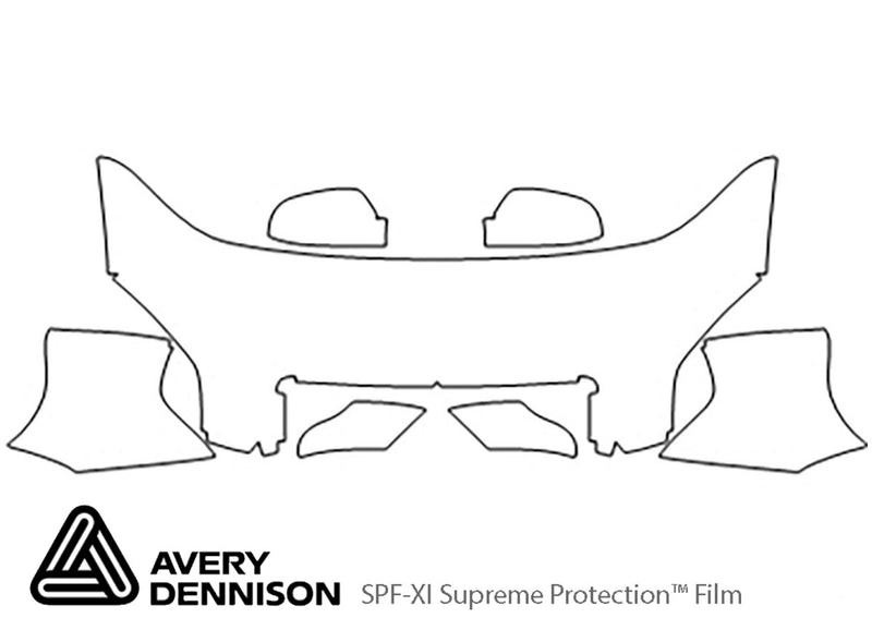 tucson Avery Dennison Clear Bra Hood Precut PPF Diagram