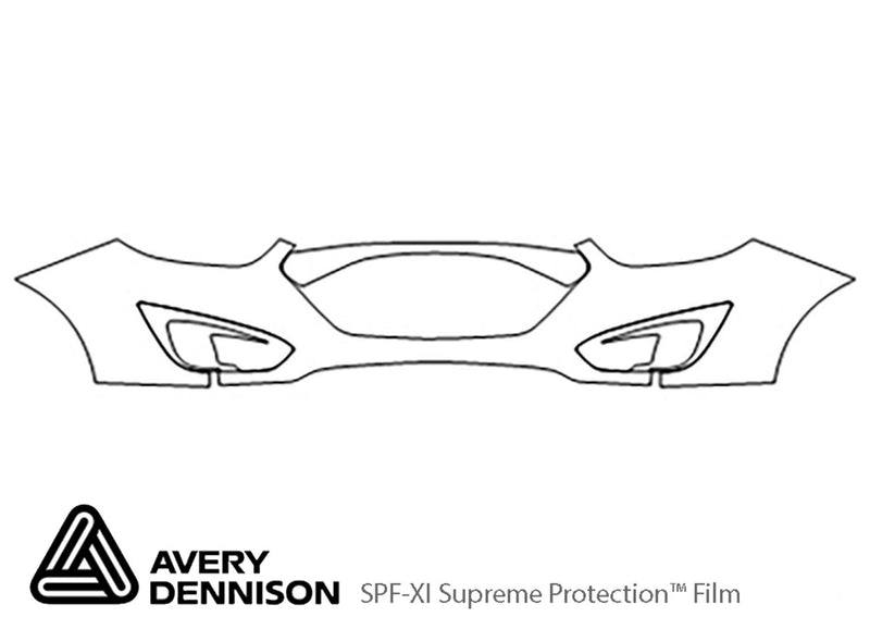 tucson Avery Dennison Clear Bra Bumper Precut PPF Diagram