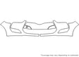 veloster 3M Clear Bra Bumper Precut PPF Diagram