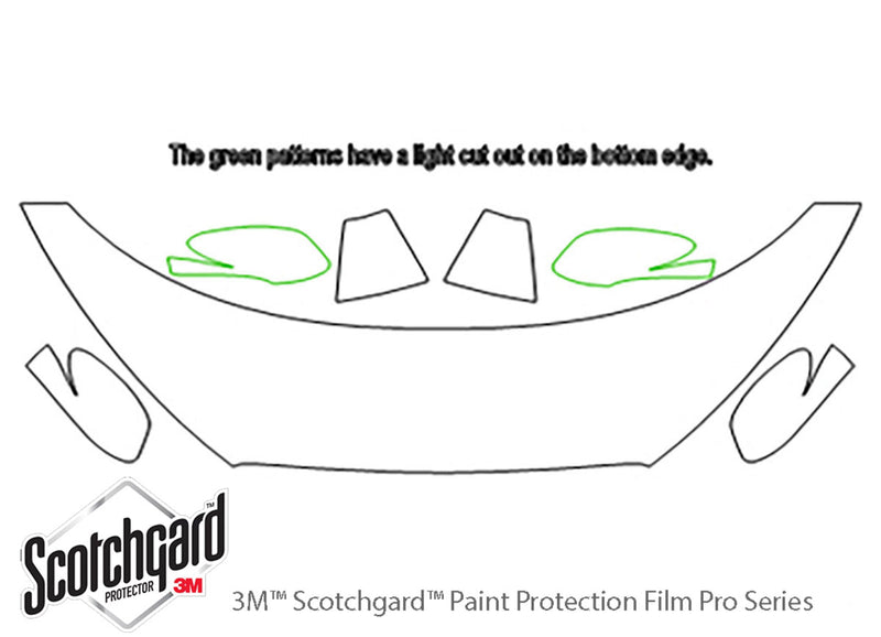 veloster 3M Clear Bra Hood Precut PPF Diagram