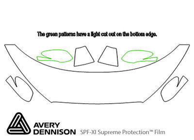 veloster Avery Dennison Clear Bra Hood Precut PPF Diagram