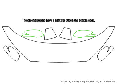 veloster 3M Clear Bra Hood Precut PPF Diagram