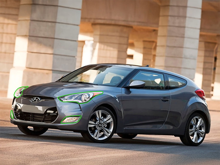 hyundai veloster 2012-2017 Headlight Protection Installation Location